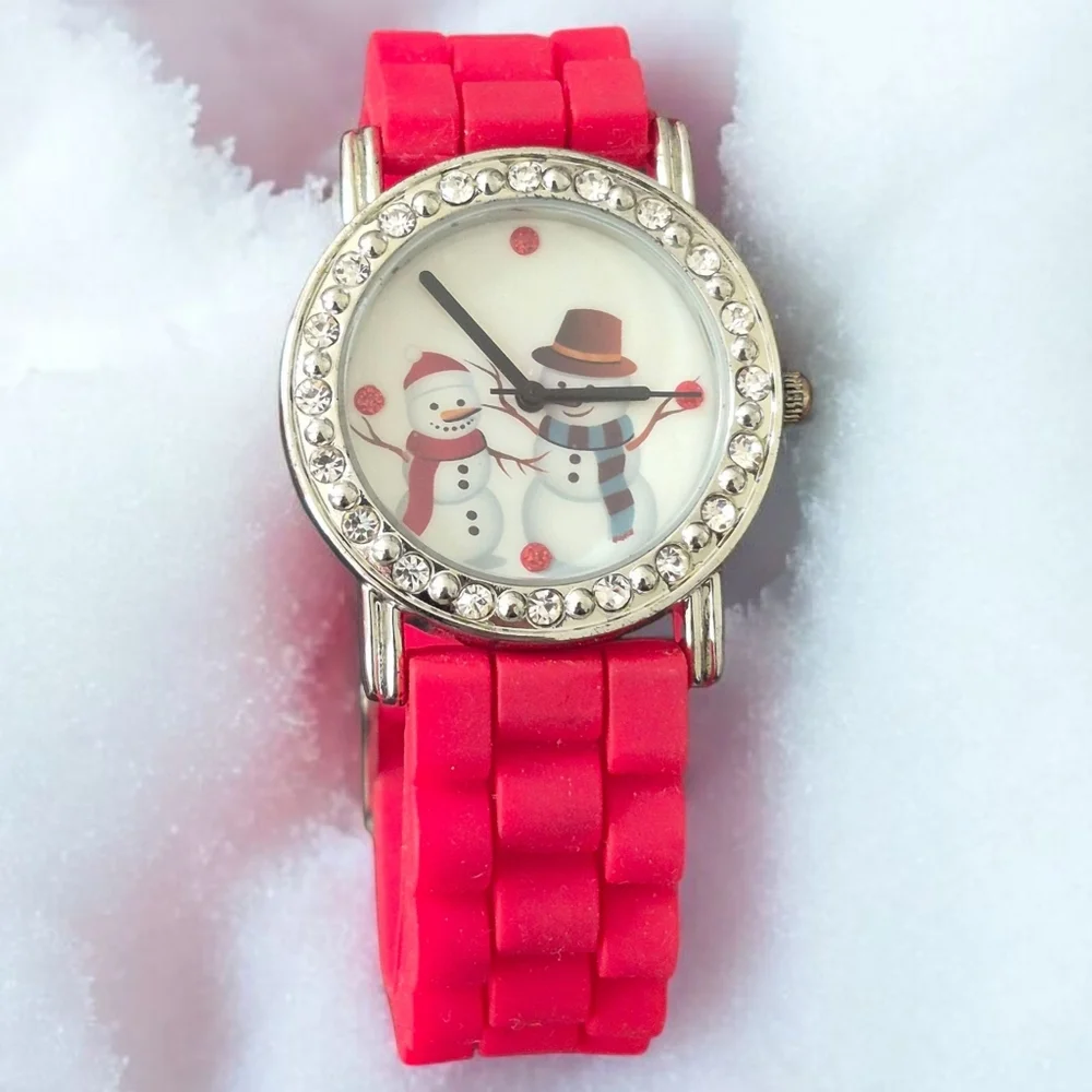 Snowman Wristwatch -Red
